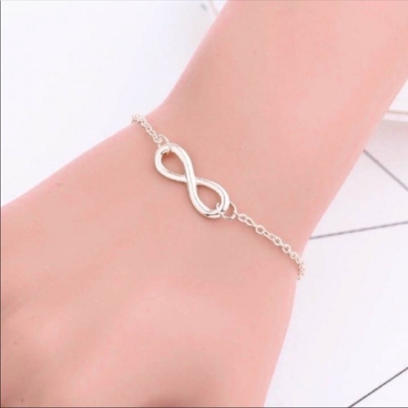 NEW Infinity Bracelet Silver Plated Lobster Clasp Men Women Unisex - Picture 2 of 4